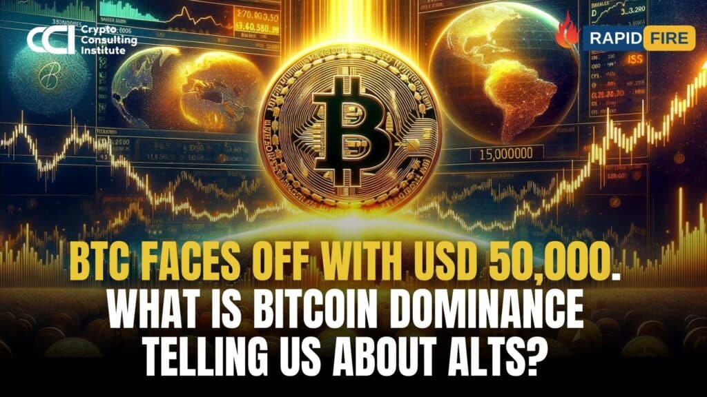BTC faces off with $50,000 USD. What is Bitcoin Dominance telling us about Alts Image